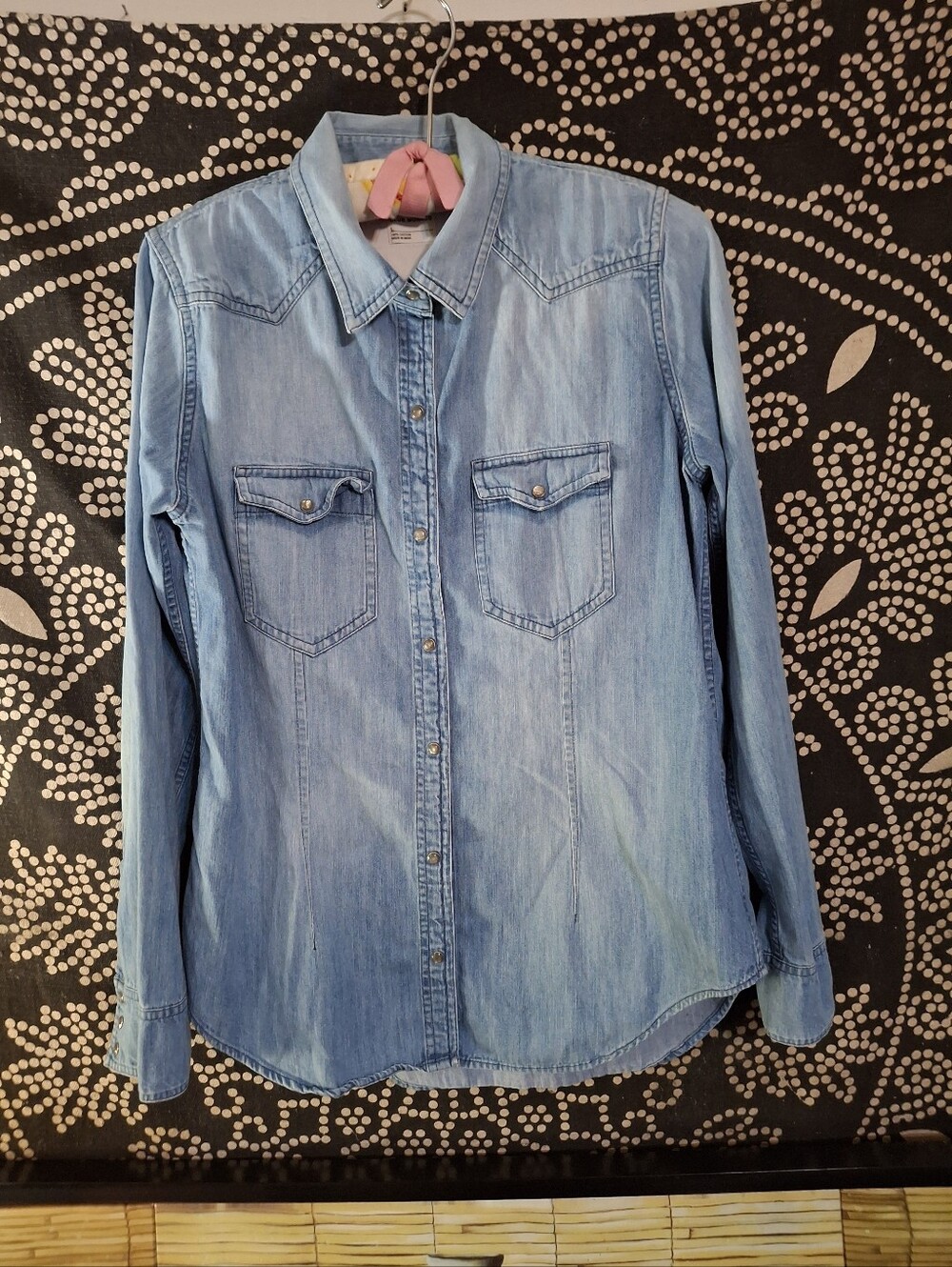 Light Wash Denim Button-Up Shirt